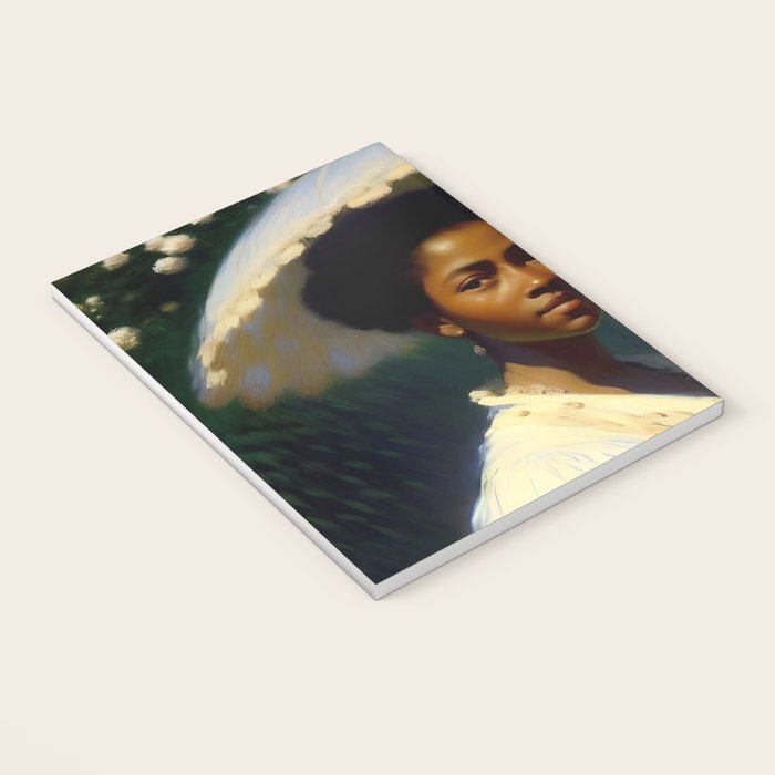 African American Woman with a Parasol still life Impressionism portrait painting Notebook Gallery Image 3