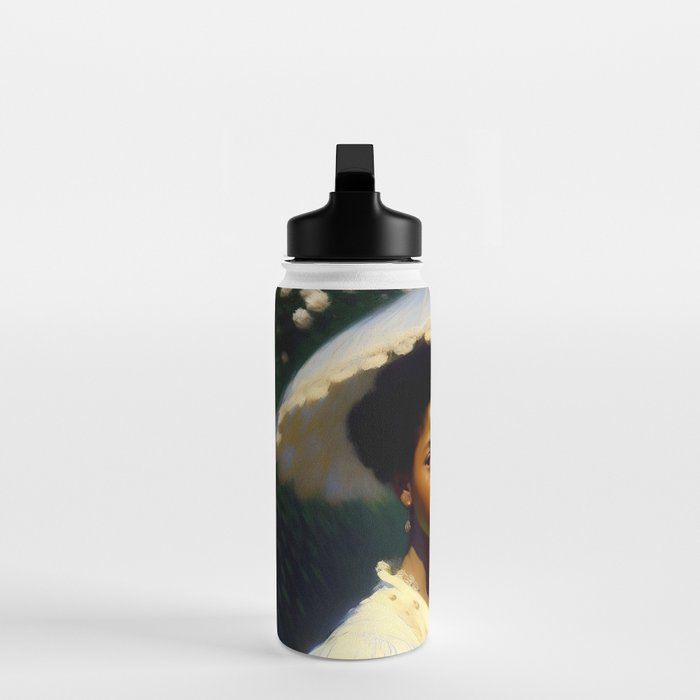 African American Woman with a Parasol still life Impressionism portrait painting Water Bottle Gallery Image 3