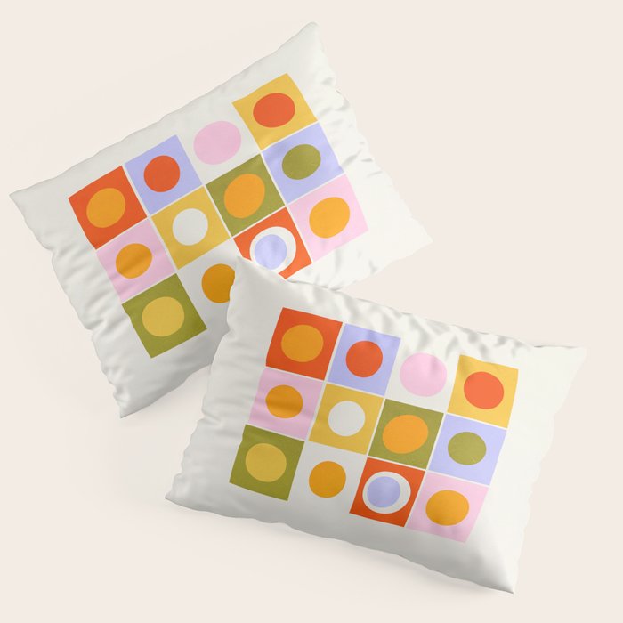 Colourplay & Concentric Circles: Mid Century Edition Pillow Sham Gallery Image 3