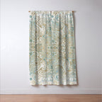 Yoga, Mandala, Teal and Gold, Wall Art Boho Window Curtain Gallery Image 3