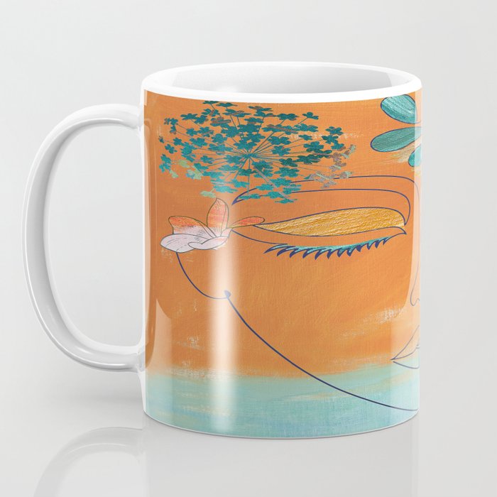 Monoline Woman Gilded Flowers Coffee Mug Gallery Image 3