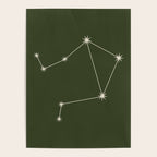 Libra Zodiac Star Constellation Line Art Moss Green Poster Gallery Image 4