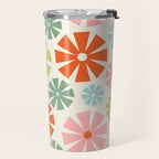 Retro Pinwheel Snowflakes - Holiday Colors Travel Mug Gallery Image 2