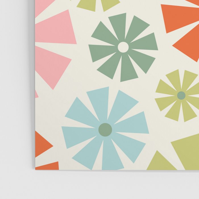 Retro Pinwheel Snowflakes - Holiday Colors Poster Gallery Image 3