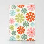 Retro Pinwheel Snowflakes - Holiday Colors Stationery Card Gallery Image 2
