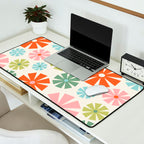 Retro Pinwheel Snowflakes - Holiday Colors Desk Mat Gallery Image 2