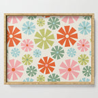 Retro Pinwheel Snowflakes - Holiday Colors Serving Tray Gallery Image 1
