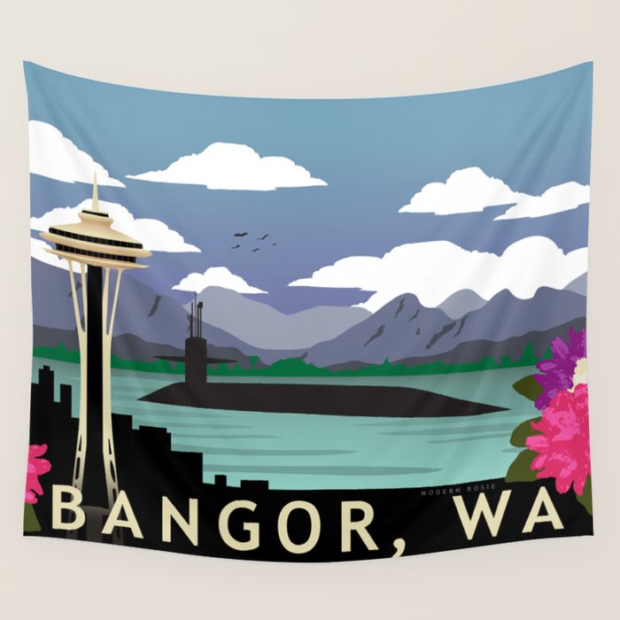 Bangor, WA - Submarine Homeport Wall Tapestry Gallery Image 4