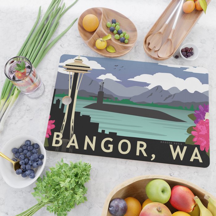 Bangor, WA - Submarine Homeport Cutting Board Gallery Image 2