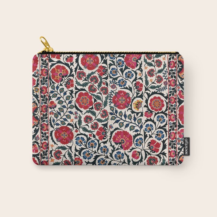 Shakhrisyabz Suzani Southwest Uzbekistan Rug Print Carry All Pouch Gallery Image 1