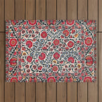 Shakhrisyabz Suzani Southwest Uzbekistan Rug Print Outdoor Rug Gallery Image 1