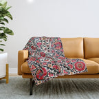 Shakhrisyabz Suzani Southwest Uzbekistan Rug Print Throw Blanket Gallery Image 1