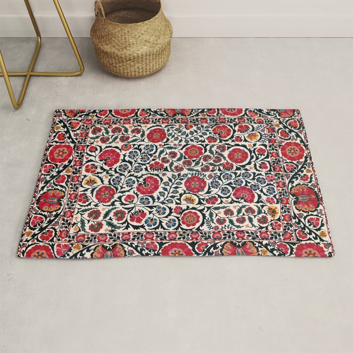 Shakhrisyabz Suzani Southwest Uzbekistan Rug Print Rug Gallery Image 1