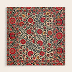 Shakhrisyabz Suzani Southwest Uzbekistan Rug Print Wood Wall Art Gallery Image 1