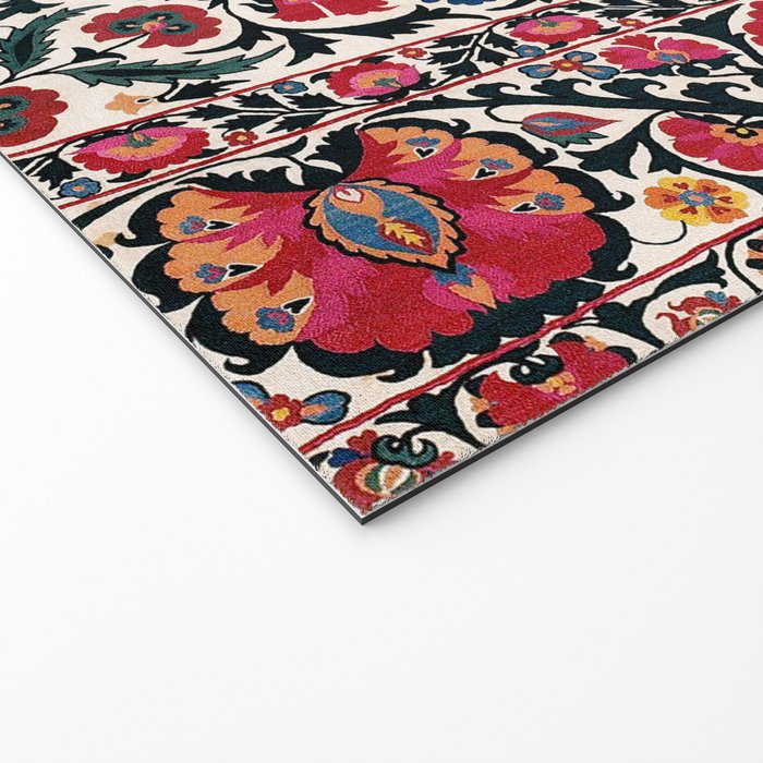 Shakhrisyabz Suzani Southwest Uzbekistan Rug Print Welcome Mat Gallery Image 2