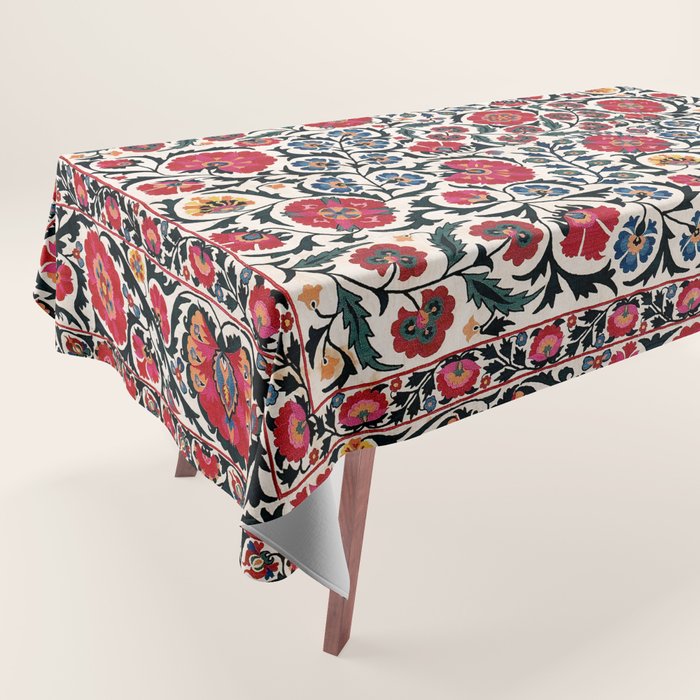 Shakhrisyabz Suzani Southwest Uzbekistan Rug Print Tablecloth Gallery Image 1