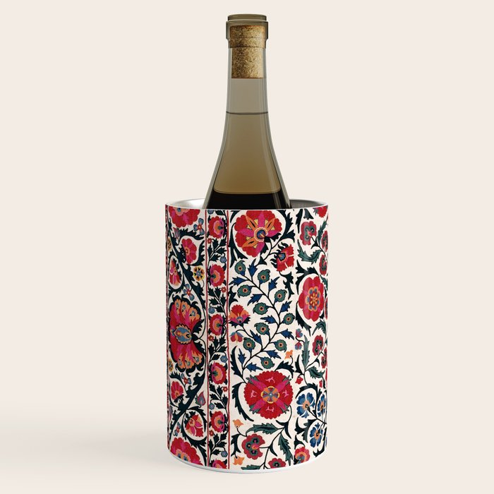 Shakhrisyabz Suzani Southwest Uzbekistan Rug Print Wine Chiller Gallery Image 2