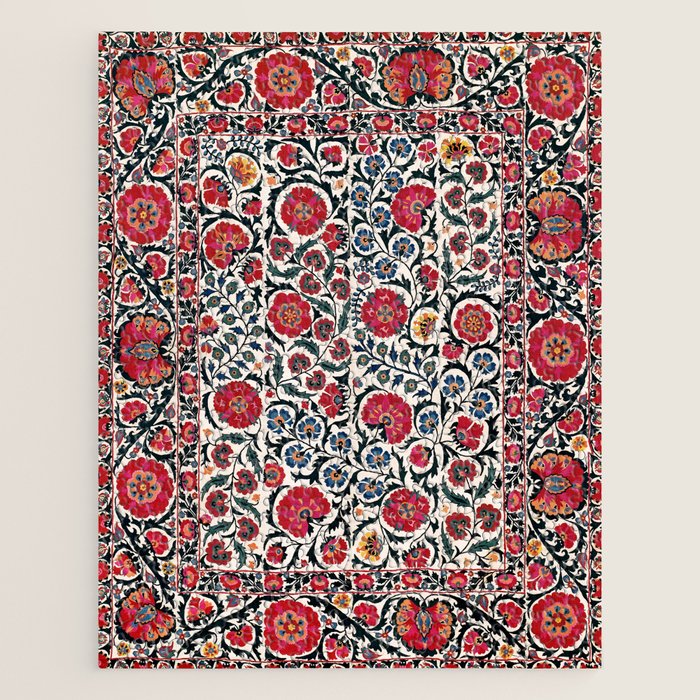 Shakhrisyabz Suzani Southwest Uzbekistan Rug Print Jigsaw Puzzle Gallery Image 1