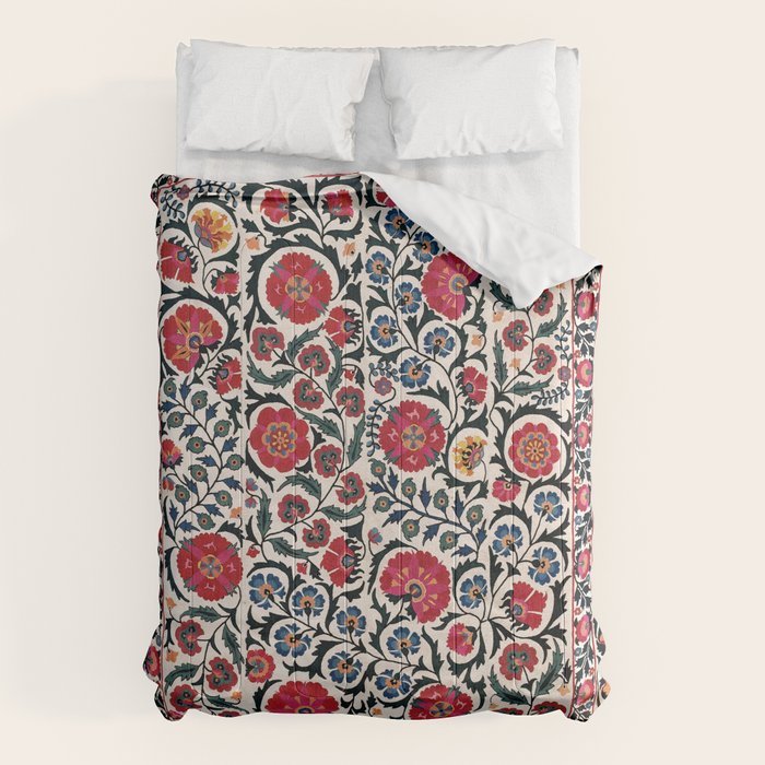 Shakhrisyabz Suzani Southwest Uzbekistan Rug Print Comforter Gallery Image 1