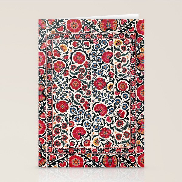 Shakhrisyabz Suzani Southwest Uzbekistan Rug Print Stationery Card Gallery Image 2