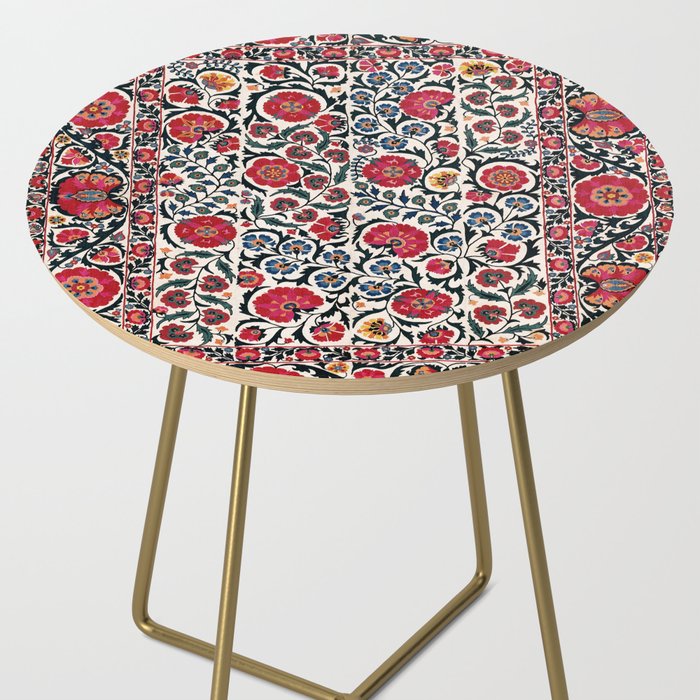 Shakhrisyabz Suzani Southwest Uzbekistan Rug Print Side Table Gallery Image 2