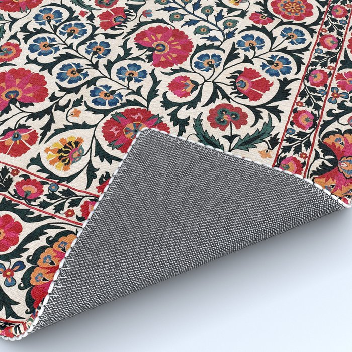 Shakhrisyabz Suzani Southwest Uzbekistan Rug Print Rug Gallery Image 4