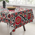 Shakhrisyabz Suzani Southwest Uzbekistan Rug Print Tablecloth Gallery Image 3