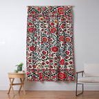 Shakhrisyabz Suzani Southwest Uzbekistan Rug Print Window Curtain Gallery Image 5