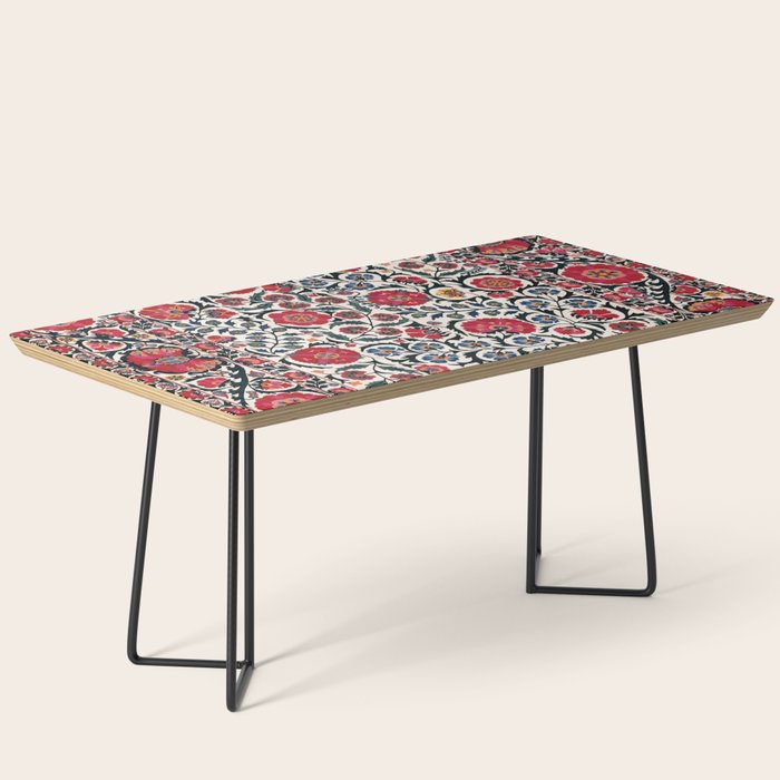 Shakhrisyabz Suzani Southwest Uzbekistan Rug Print Coffee Table Gallery Image 1