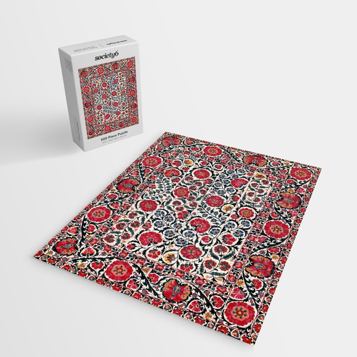 Shakhrisyabz Suzani Southwest Uzbekistan Rug Print Jigsaw Puzzle Gallery Image 2