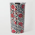 Shakhrisyabz Suzani Southwest Uzbekistan Rug Print Travel Mug Gallery Image 1