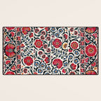 Shakhrisyabz Suzani Southwest Uzbekistan Rug Print Desk Mat Gallery Image 3