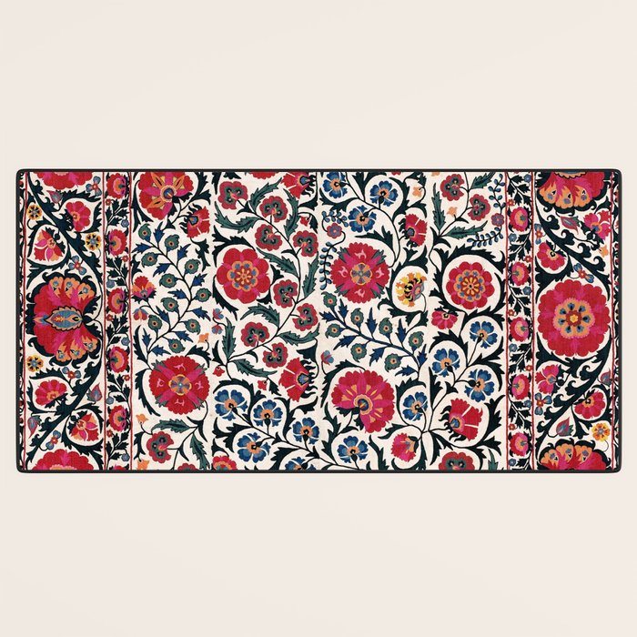 Shakhrisyabz Suzani Southwest Uzbekistan Rug Print Desk Mat Gallery Image 3