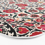 Shakhrisyabz Suzani Southwest Uzbekistan Rug Print Bath Mat Gallery Image 3