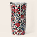 Shakhrisyabz Suzani Southwest Uzbekistan Rug Print Travel Mug Gallery Image 3