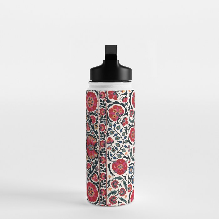 Shakhrisyabz Suzani Southwest Uzbekistan Rug Print Water Bottle Gallery Image 3