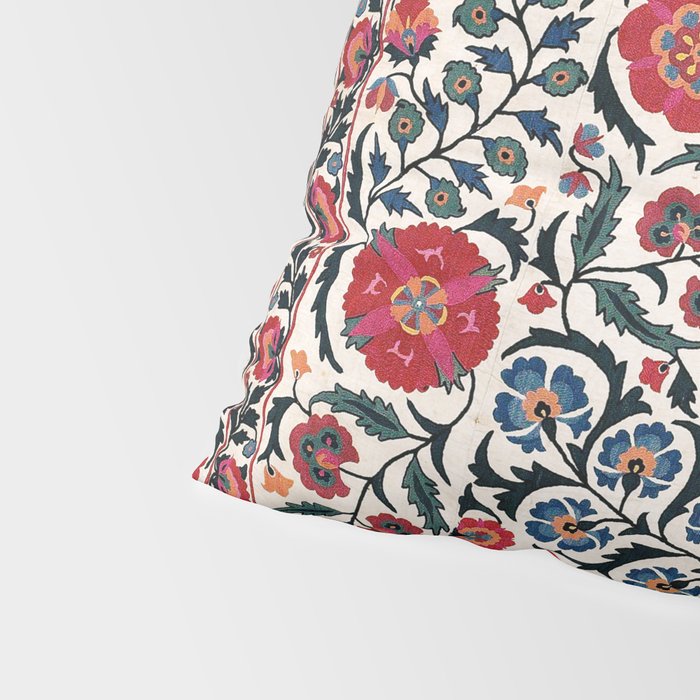 Shakhrisyabz Suzani Southwest Uzbekistan Rug Print Pillow Sham Gallery Image 4
