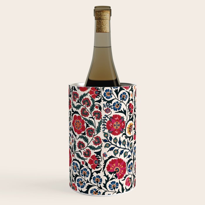 Shakhrisyabz Suzani Southwest Uzbekistan Rug Print Wine Chiller Gallery Image 1