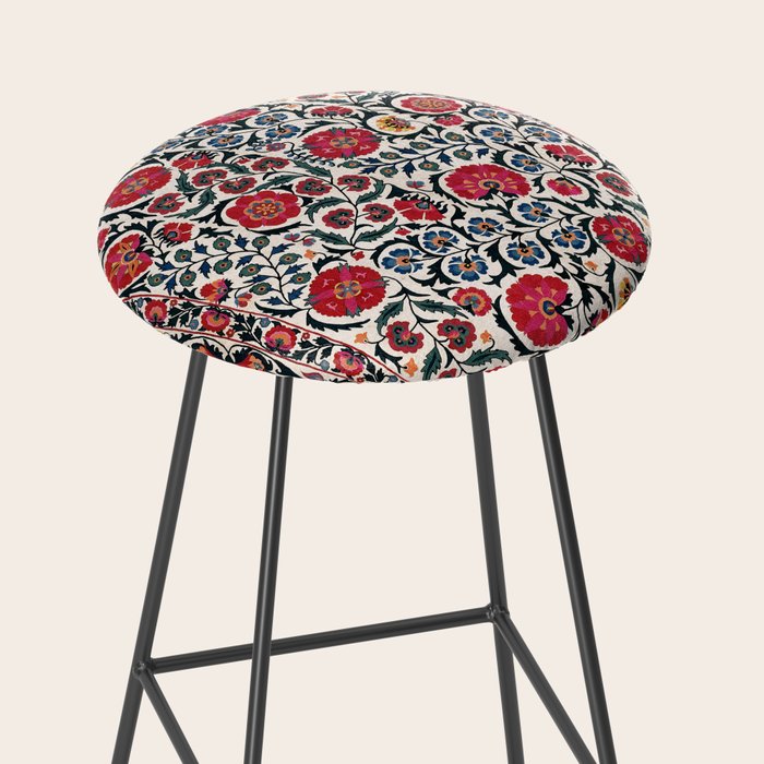 Shakhrisyabz Suzani Southwest Uzbekistan Rug Print Stool Gallery Image 2