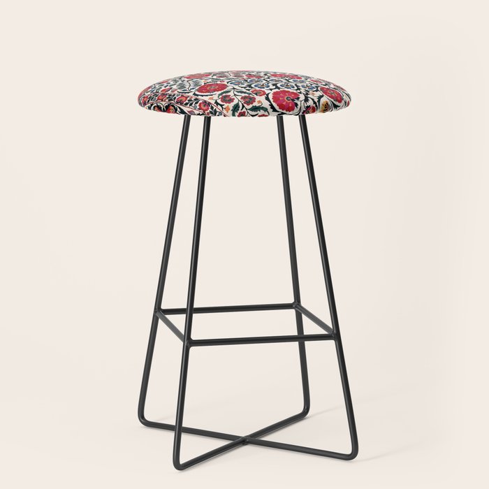 Shakhrisyabz Suzani Southwest Uzbekistan Rug Print Stool Gallery Image 1