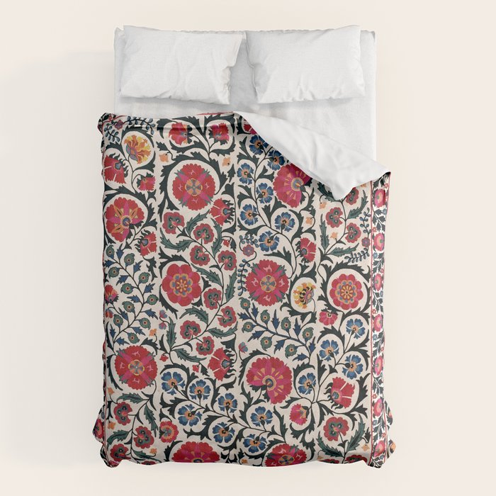 Shakhrisyabz Suzani Southwest Uzbekistan Rug Print Duvet Cover Gallery Image 1