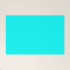 AQUA CYAN Solid Color Plain Neon Blue Shade  Welcome Mat Gallery Image 1