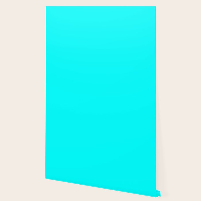 AQUA CYAN Solid Color Plain Neon Blue Shade  Wallpaper Gallery Image 2