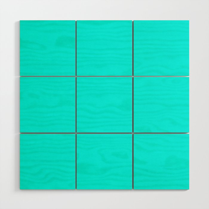 AQUA CYAN Solid Color Plain Neon Blue Shade  Wood Wall Art Gallery Image 1