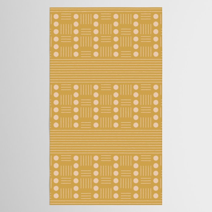 Lines and Circle in Mustard Tablecloth Gallery Image 2