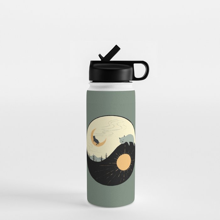 Hidden cat 36 yin yang balance Water Bottle Gallery Image 1