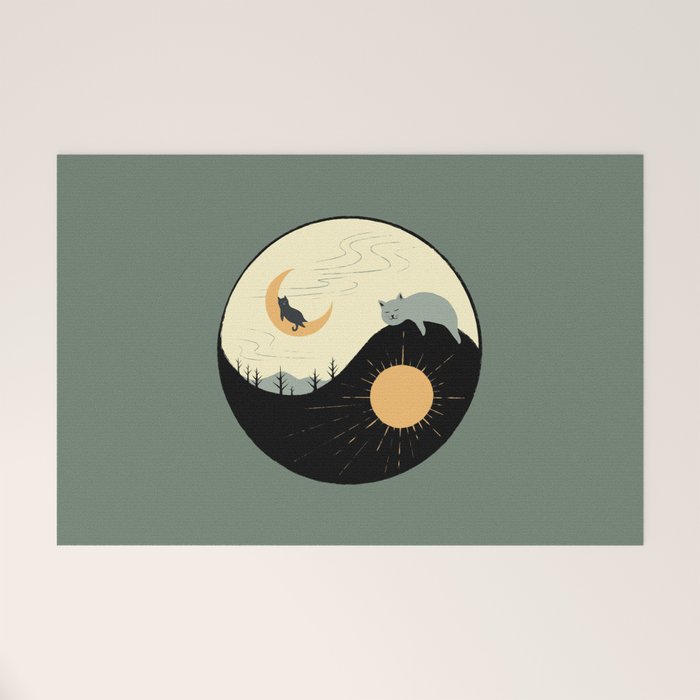 Hidden cat 36 yin yang balance Welcome Mat Gallery Image 1