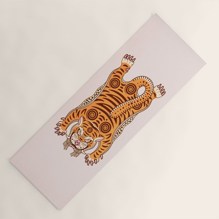 King Of The Jungle 03: Peach Tiger Edition Yoga Mat Gallery Image 1