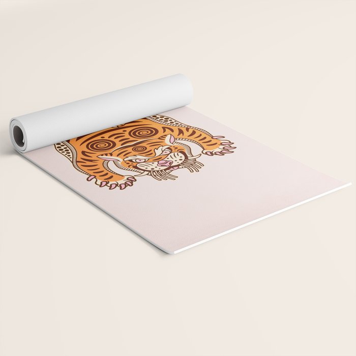 King Of The Jungle 03: Peach Tiger Edition Yoga Mat Gallery Image 2