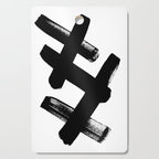 X Black & White Minimalist Abstract Mid century Ink Art Dark Brush Strokes Cutting Board Gallery Image 1